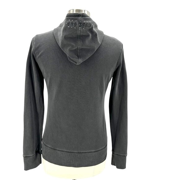 Vintage Vertigo Paris Womens Medium Hoodie Embroidered Studded Zipper Y2K - Picture 5 of 8